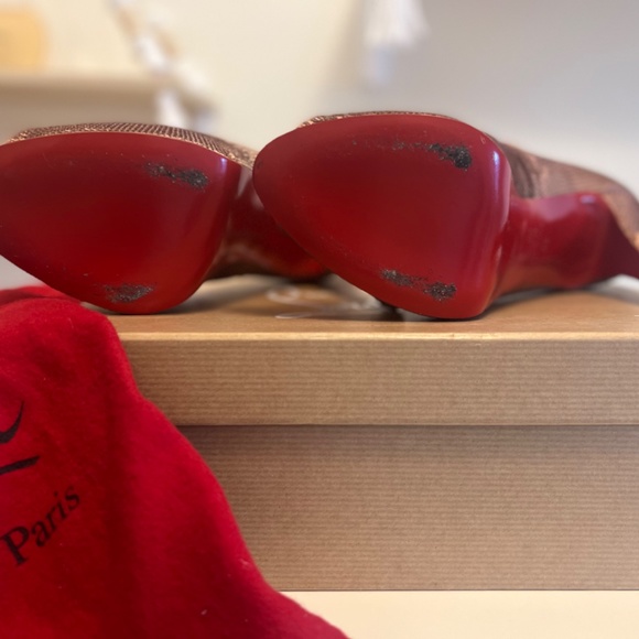 Christian louboutin rose gold 120mm sequin pumps - Picture 2 of 3